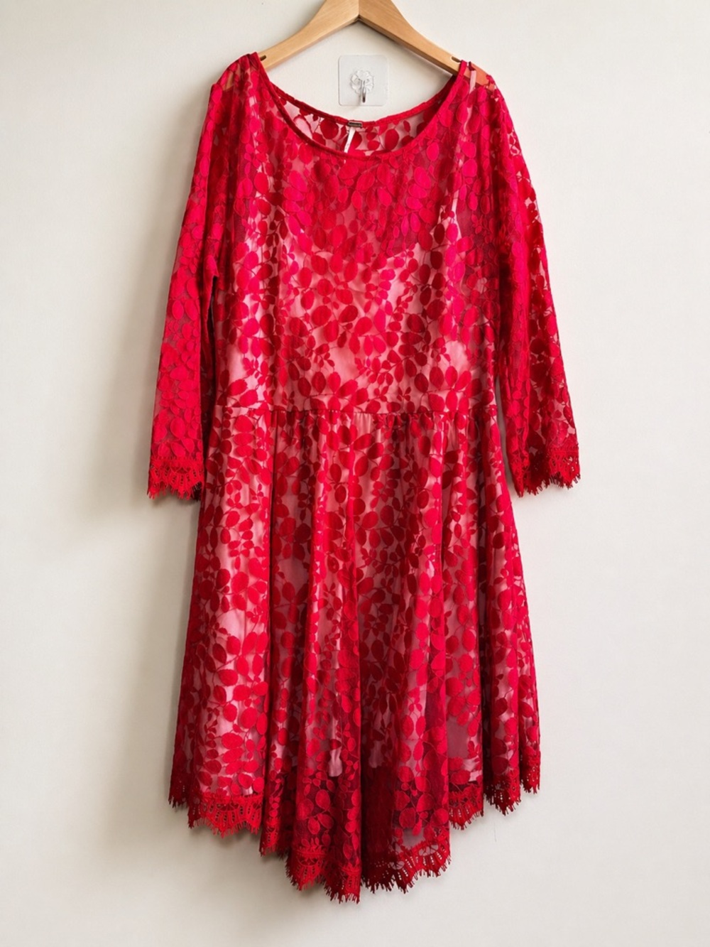 Free People Red Lace Dress
